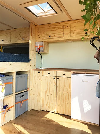 Innenarchitektur, Tiny, living, Transporter, kleiner Raum, Camper, Van, Camping, Ausbau, Schweiz, Reisen